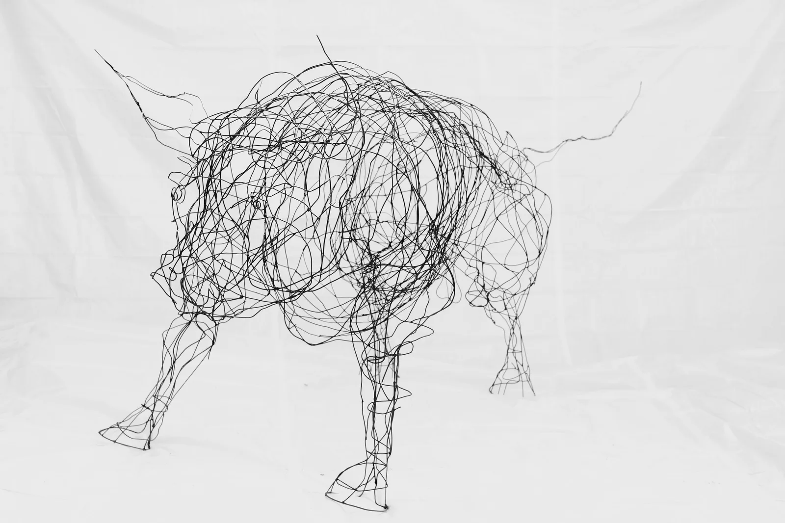 
                            Siegfried Kober, Wildschweinrotte und Stier              